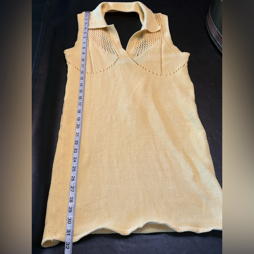 Zara Mustard Sleeveless Mini Dress - Picture 10 of 11